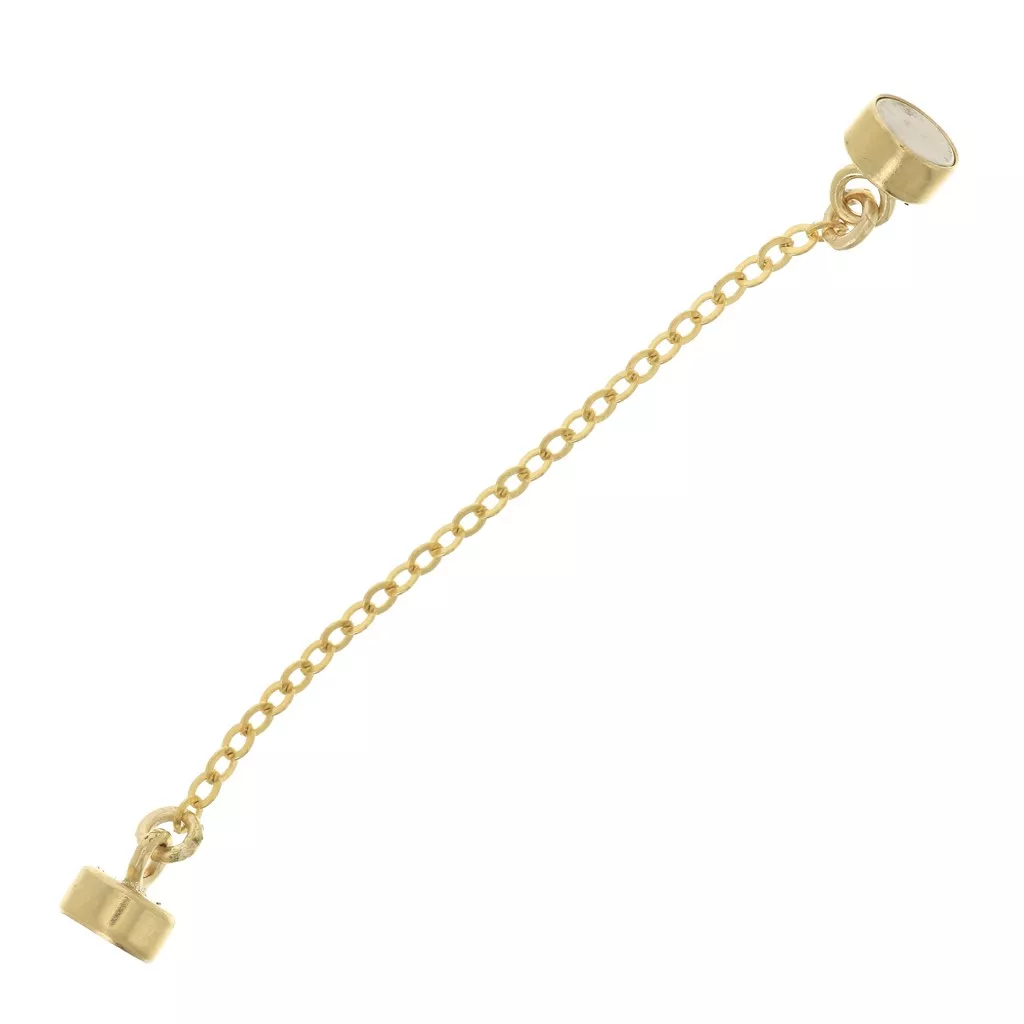 Fermoir En Or Blanc 18k Avec Chaîne De Sécurité - Occasion - Bijou De Qualité