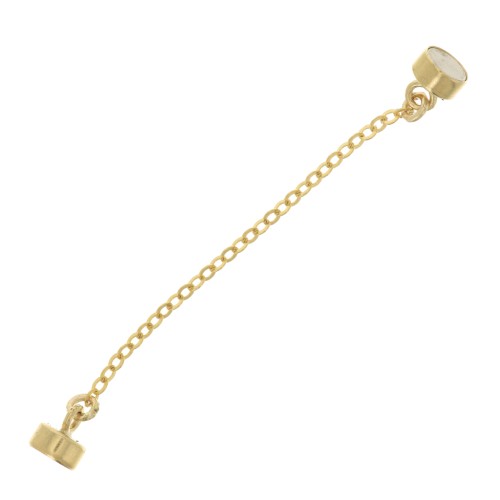 Fermoir aimanté 10x4 mm avec chainette de sécurité 4 cm - Gold filled (or laminé)