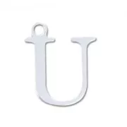 Breloque lettre U - 15 mm en Argent 925 x1