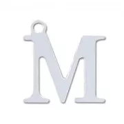 Breloque lettre M - 15 mm en Argent 925 x1