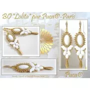 Athos 3D par Puca® cabochon ovale en verre 20x10 mm - Opaque Blue Ceramic Look x1