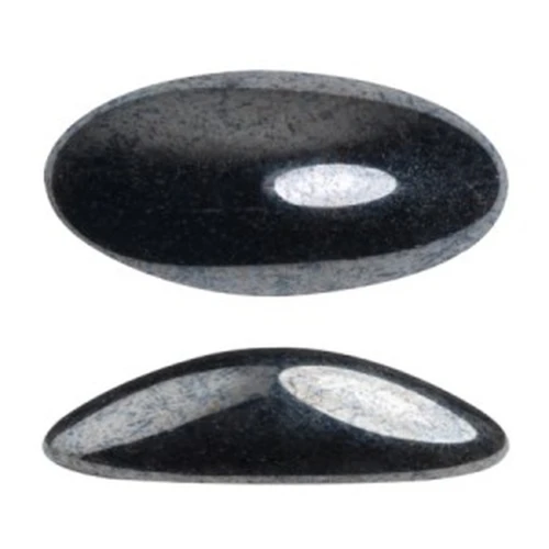 Athos 3D par Puca® cabochon ovale en verre 20x10 mm - Jet Hematite x1