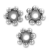 Intercalaires métal 4 mm argenté vieilli x20