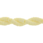 Perles rondelles Heishi en pâte polymère 5x1 mm - Jaune pastel x39cm|raw }}