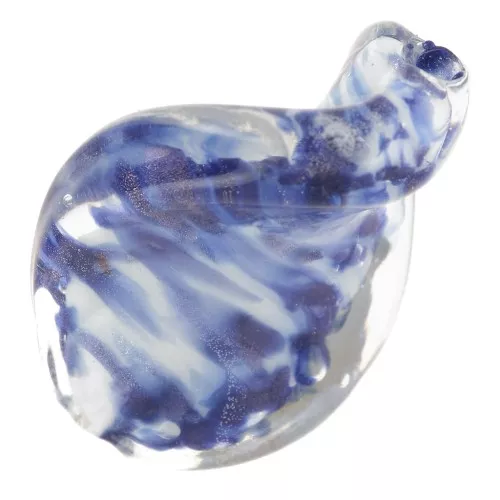 Perle torsadée 30x20 mm Crystal/Milky Blue x1