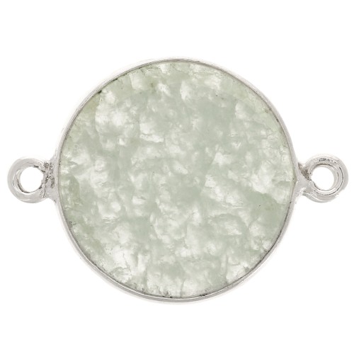 Intercalaire rond en pierre gemme 16 mm Argent 925 - Aventurine x1