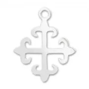 Breloque croix fleur de lys 12 mm en Argent 925 x1
