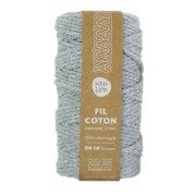 Cordon pour macramé en coton recyclé - Kesi Art - 2 mm - Gris souris (n°113) x60m