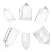 Pointe de Cristal de roche facettée - pierre gemme - taille aléatoire x1