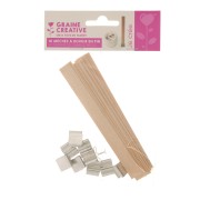 Mèches pour bougie en bois de Pin 13x130 mm - avec support métallique x10