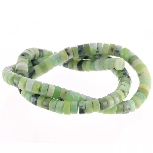 Perles Heishi rondelles en pierre gemme 6x3 mm - Serpentine x40cm