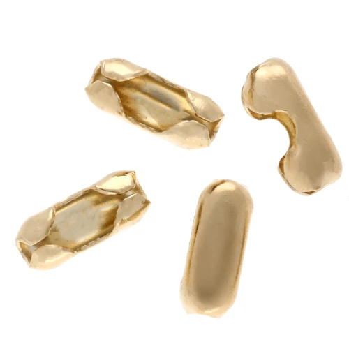 Embouts de fermeture pour chaîne maille boule 2 mm - Doré à l'or fin x10