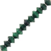 Perles rondelles bouliers facettées en pierre gemme 3x2 mm - Malachite x20