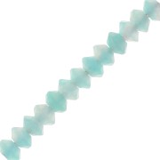 Perles rondelles bouliers facettées en pierre gemme 3x2 mm - Amazonite x20