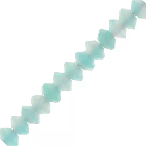 Perles rondelles bouliers facettées en pierre gemme 3x2 mm - Amazonite x20