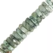 Perles Heishi rondelles facettées - pierre gemme 5.5x2mm - Turquoise Africaine x20