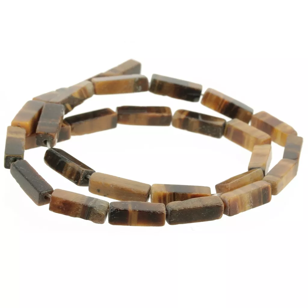 Lot De 10 Perles En Pierre Oeil De Tigre - Formes Nuggets, Cubes, Rectangles (4-8mm) - Neuf