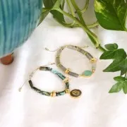 Perles tubes rectangles en pierre gemme  13x4 mm - Howlite x40cm