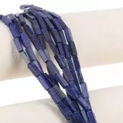 Perles tubes rectangles en pierre gemme  13x4 mm - Lapis lazuli x39cm