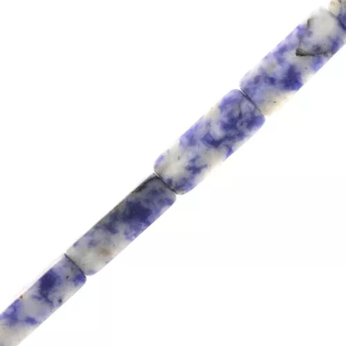 Perles tubes rectangles en pierre gemme 13x4 mm - Sodalite x40cm