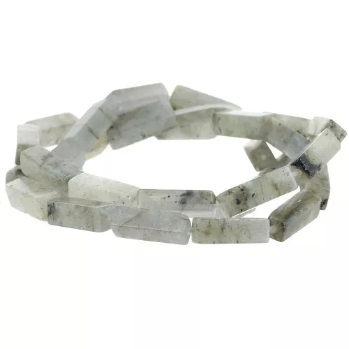Perles tubes rectangles en pierre gemme 13x4 mm - Labradorite x40cm