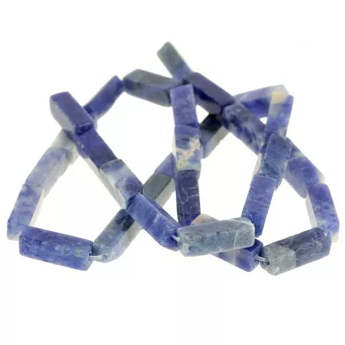 Perles tubes rectangles en pierre gemme 13x4 mm - Sodalite x40cm