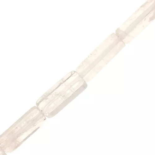 Perles tubes rectangles en pierre gemme 13x4 mm - Cristal de roche x40cm