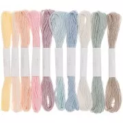 Assortiment de 10 Fils à broder 100% coton - Rico Design - Pastel x1