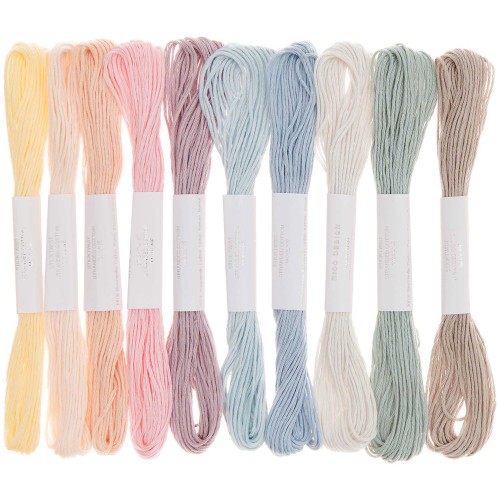 Assortiment de 10 Fils à broder 100% coton - Rico Design - Pastel x1