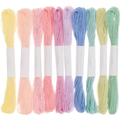 Assortiment de 10 Fils à broder 100% coton - Rico Design - Crème glacée x1