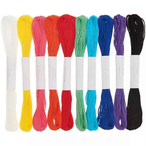Assortiment de 10 Fils à broder 100% coton - Rico Design - Arc-en-ciel x1