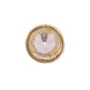 Pendentif rond avec un  oxyde de Zirconium  5 mm - Doré à l'or fin - Crystal x1