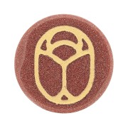 Cabochon rond plat 20 mm - scarabée gravé exclu Perles & Co - Gold Stone - Doré x1|raw }}