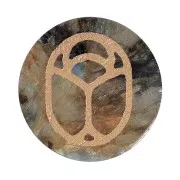 Cabochon rond plat 20 mm - scarabée gravé exclu Perles & Co - Labradorite - Doré x1