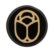 Cabochon rond plat 15 mm - scarabée gravé exclu Perles & Co - Agate noire - Doré x1|raw }}