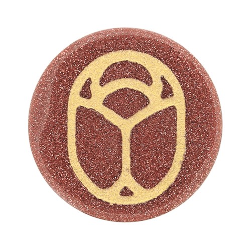 Cabochon rond plat 15 mm - scarabée gravé exclu Perles & Co - Gold Stone - Doré x1