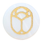 Cabochon rond plat 15 mm - scarabée gravé exclu Perles & Co - Opalite - Doré x1