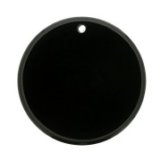 Pendentif rond plat 25 mm en pierre gemme - Onyx noir x1