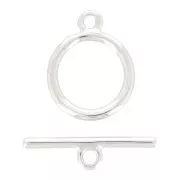 Fermoir T 20 mm rhodié x1