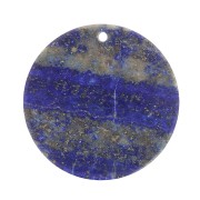Pendentif rond plat 25 mm en pierre gemme - Lapis lazuli x1