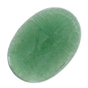Cabochon ovale gravé scarabée 25x18 mm en pierre gemme - Aventurine x1
