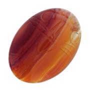 Cabochon ovale gravé scarabée 25x18 mm en pierre gemme - Cornaline x1
