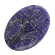 Cabochon ovale gravé scarabée 25x18 mm en pierre gemme - Lapis lazuli x1