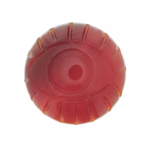 Cabochon rond gravé oeil 16 mm en pierre gemme - Cornaline x1