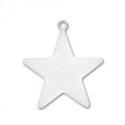 Breloque étoile résine époxy 21 mm Blanc x1