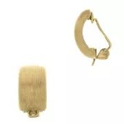 Clips d'oreilles rectangle bombé strié - oreilles non percées 24x12 mm - Doré x2
