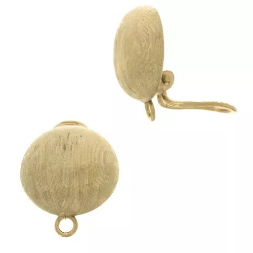 Clips d'oreilles demi-boule strié - oreilles non percées 22x16mm - Doré x2