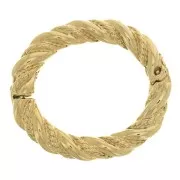 Fermoir ovale torsadé et travaillé à clipser 28x25 mm - Doré x1