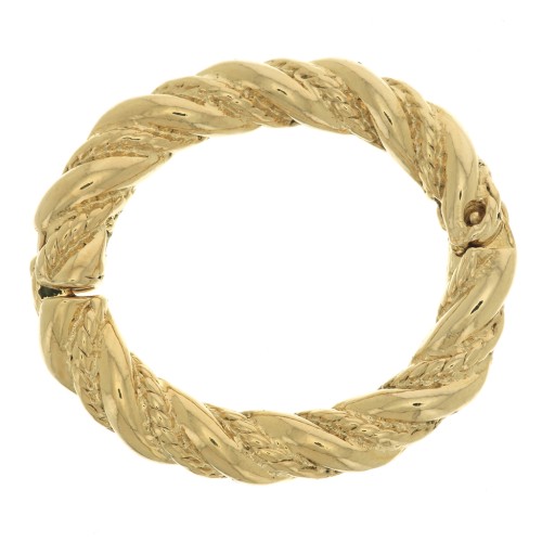 Fermoir ovale torsadé et travaillé à clipser 28x25 mm - Doré x1