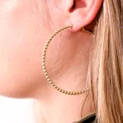 Créoles petites boules 59 mm - Doré x2